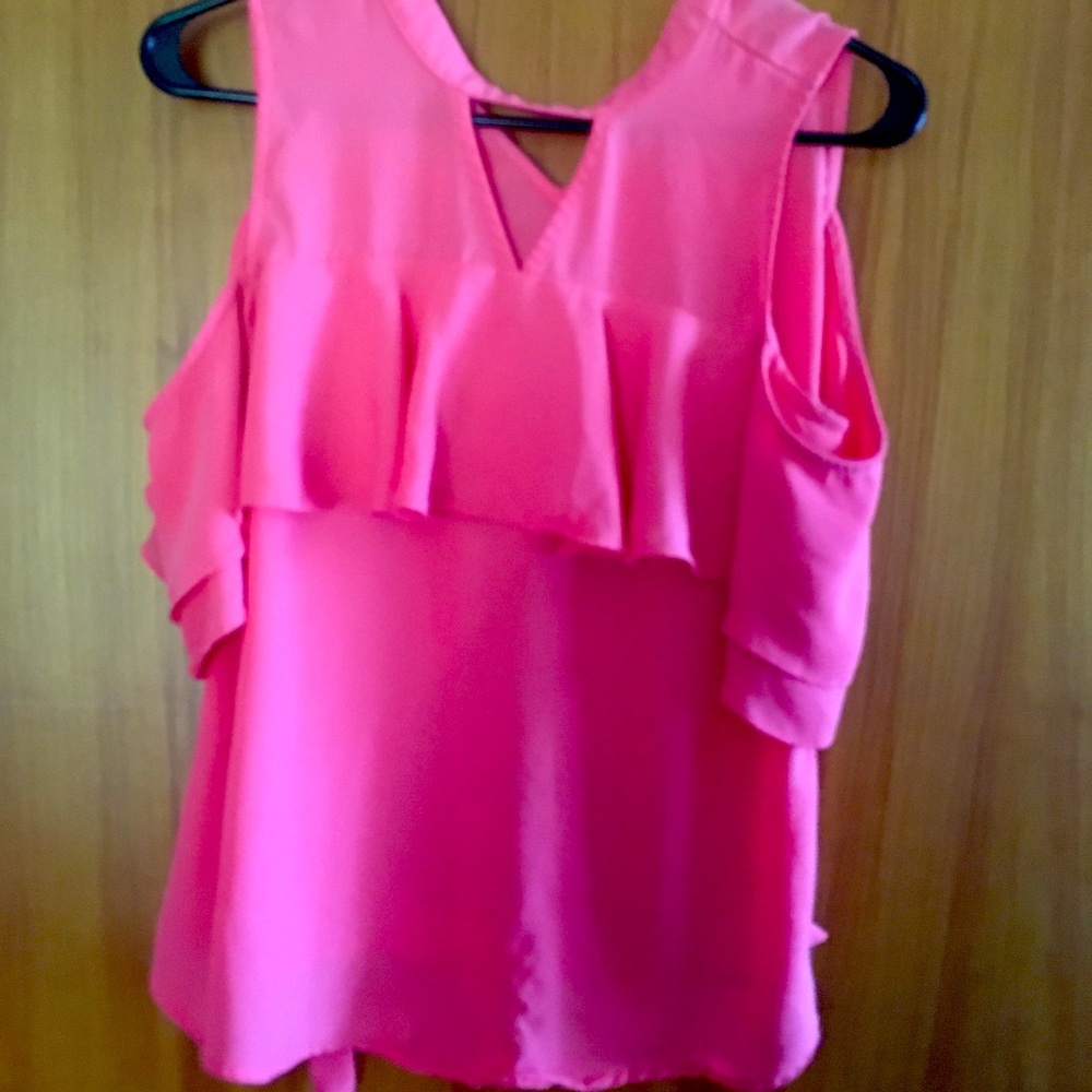 Coral shirt size large sleeveless euc